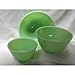 3 Pieces Glass Mixing Bowl Set - Jade (Green) Color - 20 oz, 40 oz, 65 oz
