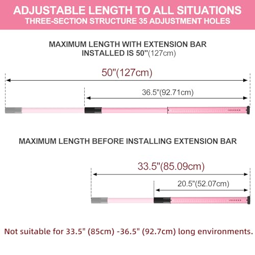 AceMining 1 Pack Sliding Door Security Bar, Patio Door Lock, 20-50 in, Pink - Image 3