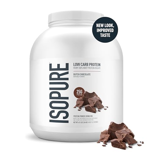 Isopure Low Carb 100% Pure Whey Isolate Protein Powder, Gluten Free, With Vitamins, Dutch Chocolate, 25g Protein Per Serving, 4.5 Lbs, 62 Servings (Packaging May Vary) - Image 3