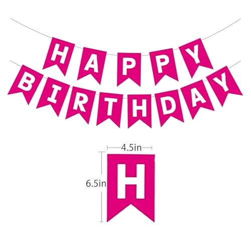 Image of Happy Birthday Banner Birthday Party Supplies (Rose Red)