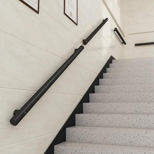 Main courante 30cm en acier inoxydable noir mat pour escalier sécurisé