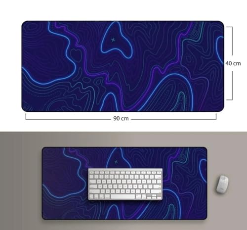 Image of Saco XXL Gaming Mouse Pad for PC - Large Desk Mat 900x400x3mm, Extended Non-Slip Rubber Base, Waterproof Surface, Topography Design, Big Keyboard Mouse Pad for Office & Home Setups