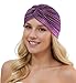 Fashion 21 Women's Pleated Glittered Turban Hat Head Wear (Purple Multi)