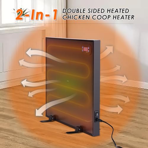 HüHnerstall Heizung füR Den Winter, 2 * 100 Watt Huhn Heizung Mit UnabhäNgigen Schalter und Netzkabel, Doppelseitige Energieeffiziente Heizplatte mit Thermostat füR GeflüGel