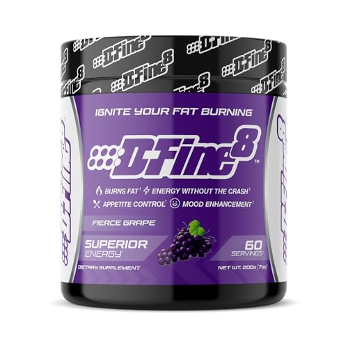 Image of Thermogenic Pre-Workout Energy Powder & Shredding Supplement, Boost Energy Mood & Focus, Sugar Free, Contains Senactiv, Endurance, 300mg Caffeine, N-Acetyl-L-Tyrosine (Fierce Grape)