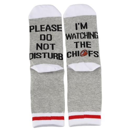TSOTMO 2 Pairs Football Socks Please Do Not Disturb Im Watching The C Socks Gift For Football Lover (grey)