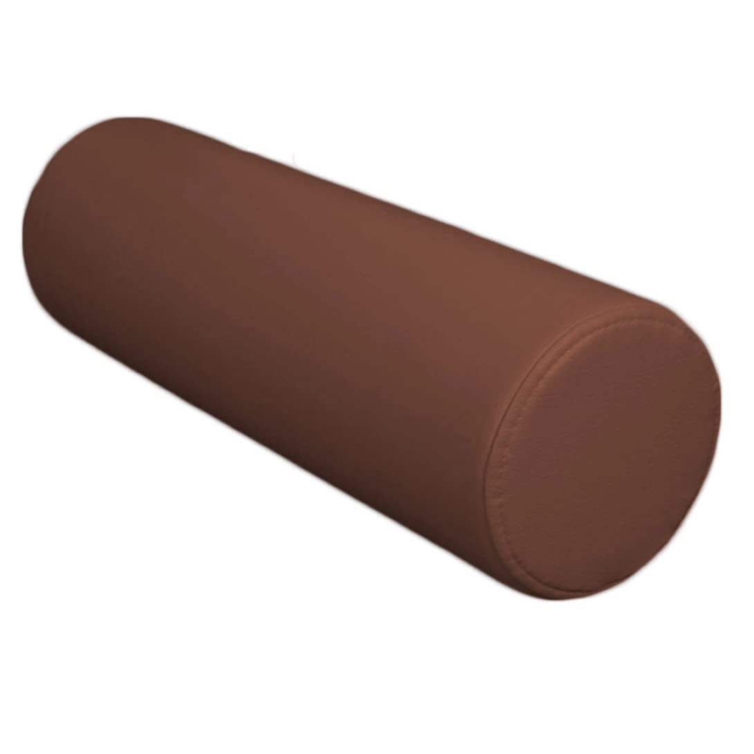 GGoty Round Bolster Pillow Soft Sofa Armrest Cushion,Waterproof PU Round Roll Cylinder Cushion,Headboard Pillow Long Sleeping Cushion (10 * 50cm,Brown)