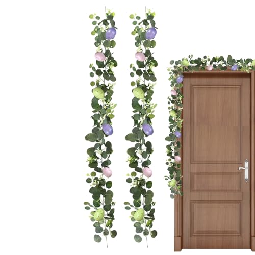 Ghirlanda Pasquale | 2 Pezzi Corona Artificiale Di Primavera A,Addobbo Per Albero Di Pasqua | Per Giardino Primaverile Quotidiano Interno Festa Camera Casa Dormitorio Foto Finestra