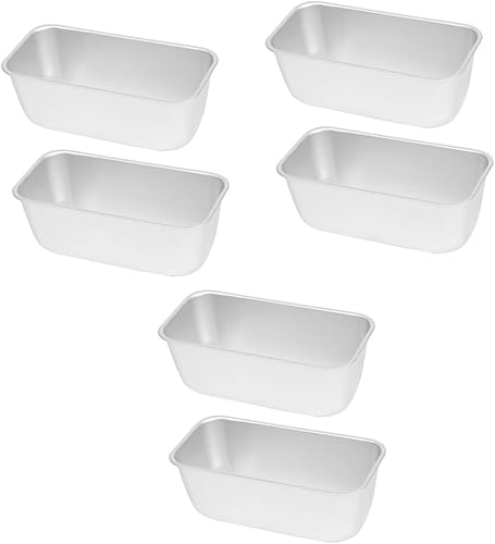 6 Pcs Toast Box Dessert Molds Dessert Candles Bread Baking Dishe Toast Mold with Lid Donut Mold Aluminum Tray Molde Para Pastel Pans Non Stick