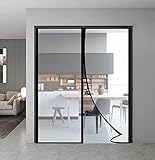 Cortina aislante transparente para puerta, cierre automático, para cocina, dormitorio, aire acondicionado, se adapta a puertas de hasta 72 x 80 pulgadas