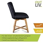 OUTLIV. Clovelly Diningstuhl Teak Geflecht Natur/Schwarz