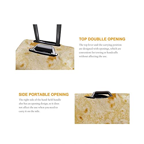 Mexico Flour Tortilla Burrito Tacos Luggage Covers for Suitcase Washable Suitcase Cover Luggage Cover Protector An-ti Scratch Polyester Printed for Travel Suitcase L(27-30 inch luggage)3