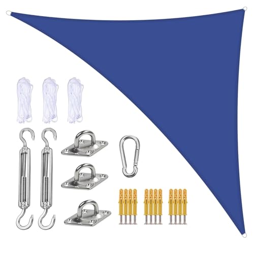 Voile d'ombrage triangulaire imperméable protection solaire extérieur 4x4m