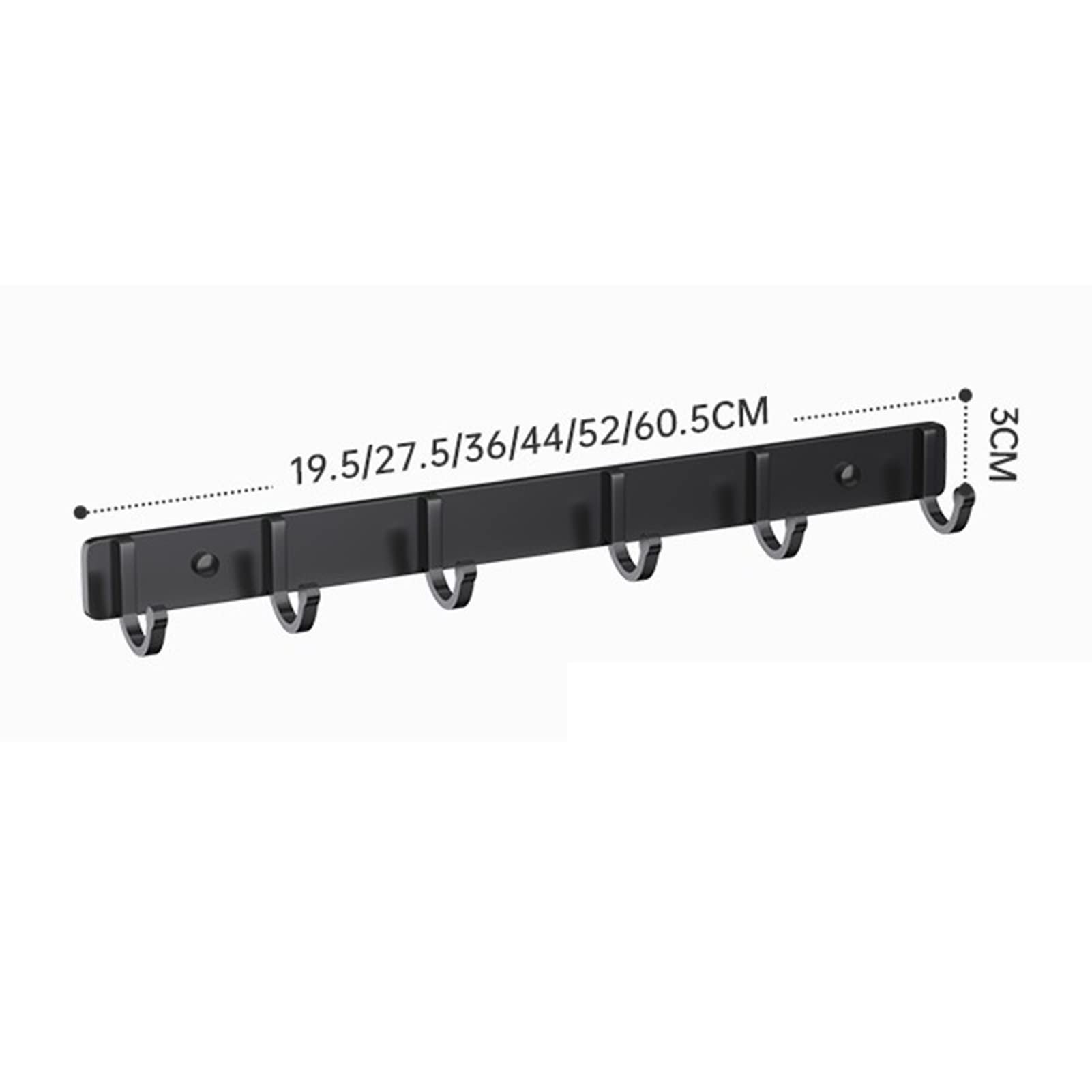 Estantes de Cocina, Soporte para Utensilios de Cocina Montados en la Pared, Ollas Y Sartenes Estante Colgante, Colgador de Utensilios de Cocina con Gancho, Adecuado para Baños, Puertas de Entr