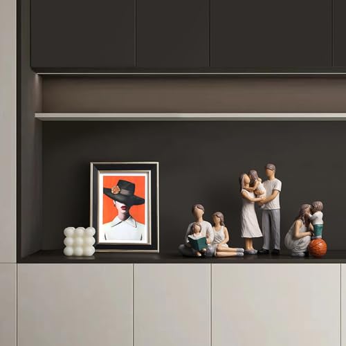 Family of 3 Figurines - Resin Family Sculpture Parents and Daughter Statue - Gifts for Home Decoration - Birthday, Thanksgiving, Christmas - Image 3