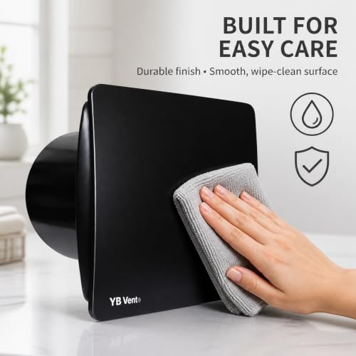 Image of 6 Inch Black Exhaust Fan for Bathroom, Kitchen & Office | 150mm Adjust Fan