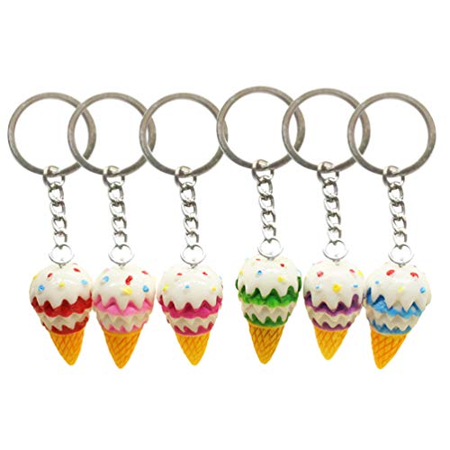 Preisvergleich Produktbild TENDYCOCO 6Pcs Eis Schlüsselbund Schlüsselbund Geldbörse Charme Auto Schlüsselbund Handtasche Rucksack Schlüsselbund Kinder Party Geschenk Geschenk