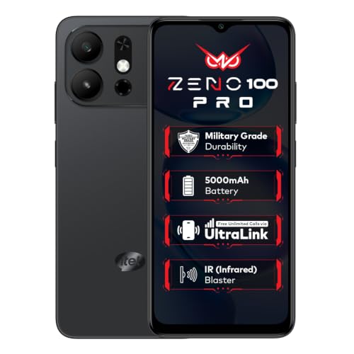 Image of Zeno 100 Pro | 3GB RAM + 5GB Virtual RAM, 64GB Storage | 5000mAh Battery | UNISOC Octa-Core Processor | DTS Sound | Military Grade Protection | 6.6 inch 90Hz HD+ Display | Android 15 Go | Natural Black