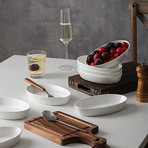 Uibcwn Oval Au Gratin Baking Dishes, Porcelain 7.5''X4.5'' Baking Dish Oven Safe Roasting Lasagna Pan, Ceramic Bakeware Ideal For Crème Brulee, 11.5Oz, Set Of 4 #TOP4