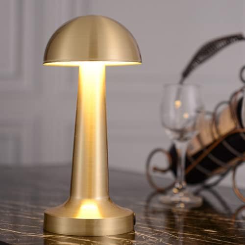 Cordless LED Desk Lamp Touch Sensor Table Lamp 1800mAh Battery Powered USB Rechargeable Metal Light Dimmable Eye-Protection Bedroom Bedside Reading Light for Indoor Outdoor Restaurant Bar Terrace