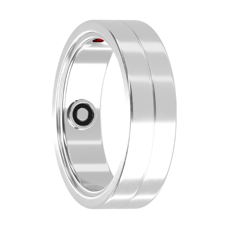 Maxcom mRing - Anillo inteligente | Color plateado tamaño 11 para sueño, frecuencia cardíaca y seguimiento de fitness | Compatible con iOS/Android | 6 días de duración de la batería