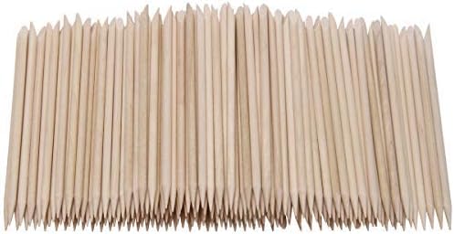 Adecco LLC100 PCS Orange Sticks for Nails, Orange Wood Sticks, Wooden Cuticle Pusher, Nail Art Cuticle Pusher Remover for Manicure Pedicure