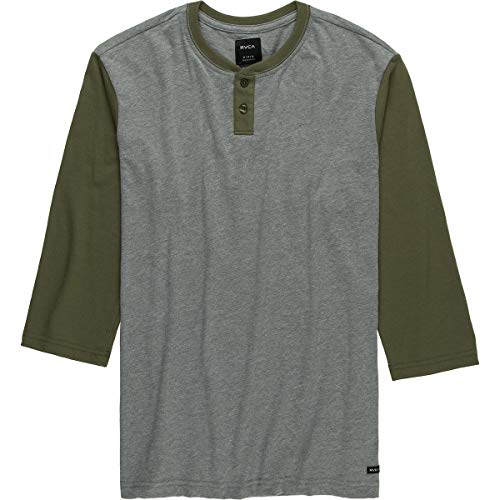 RVCA Men Pick Up Henley Knit Top Green Large