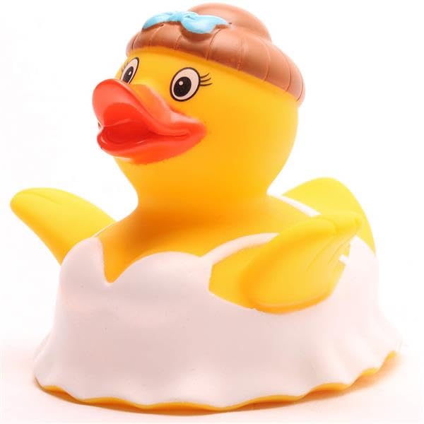 Duckshop I Squeaky Duck Ballerina I Bath Duck I L: 9 cm I Gift for Ballet Dancers