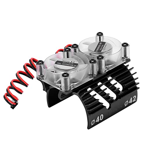 Twin Fans Motor Cooling, RC Accessories Strong Heat Dissipation, Long Service Life for Remote Control Car (Black)