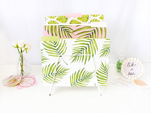 Bloom Daily Planners Decorative File Folders - Set Of Six Letter Size (8.5” X 11”) Organizers, 1/3 Cut Tabs - Assorted Designs - Palm Leaves #TOP5