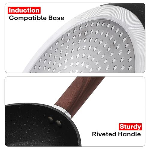 Image of Rioware Non-Stick Granite Frying Pan | Granite Finish | Induction Base | PFOA Free | Non Stick Cookware, Dishwasher Safe| High Temperature Resistant Exterior Coating | 24 Cm