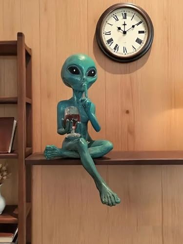 Estatua Alien con Vaso de Cerveza Decorativa Verde miniatura 5