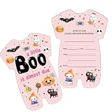 Qlnuk Einladungskarten für Halloween, Babyparty, Aufschrift "A Little Boo Is Almost Due Forme", 20 Stück, mit Umschlägen für Babyparty