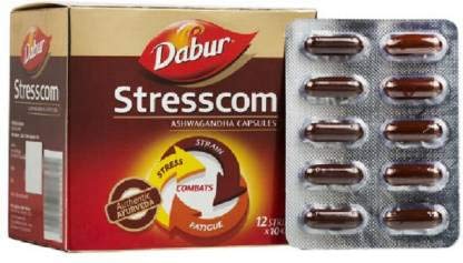 Dabur Stresscom Ashwagandha 120 Caps (10 caps X 12 strips)(pack of 2) (240 No) (B08HSDRGMP) Amazon Price History, Amazon Price Tracker