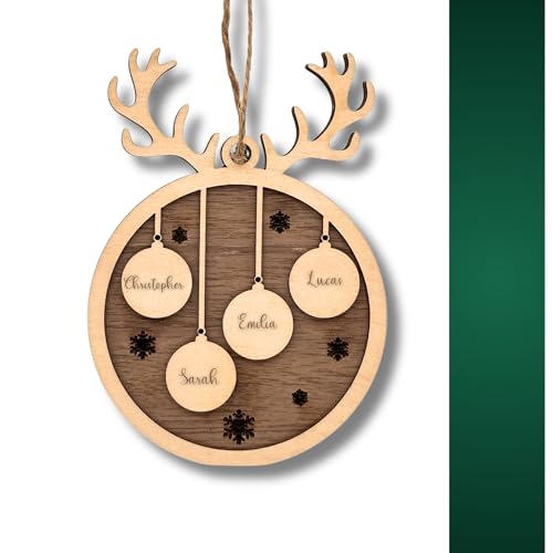 Weihnachtsornamente - Personalisierter Weihnachtsanhänger aus Holz...