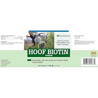 Horse Biotin Powder | Hoof Supplement for Horses | Biotin for Horses | Includes Zinc and Methionine | 18 oz Jar