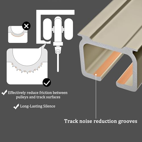 Aluminum Ceiling Mount Sliding Shower Curtain Rod Track - 8.5ft (2x130cm) Room Divider for Bedroom, Dressing Room, Privacy Shelter - Black Finish