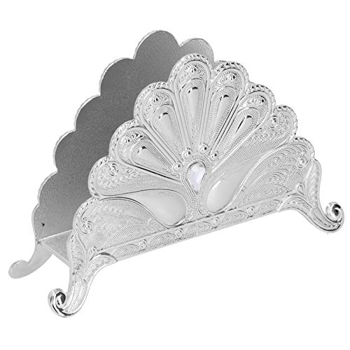 Porta-lenços de mesa, organizador de guardanapos retrô, para piqueniques, festas ao ar livre (prata)