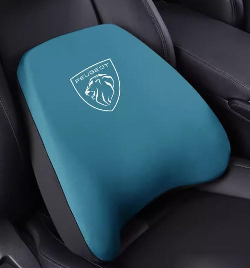 XLUMIOCar Seat Headrest Neck Pillow Lumbar Pillow Lumbar Support for Peugeot 308 408 508 2008 3008 4008, Soft and Breathable, Comfortable and Decompressing, Car Accessories, Lumbar Pillow~Blue