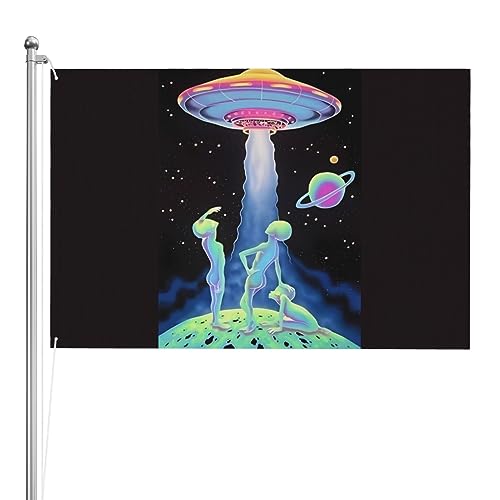 Drapeau vaisseau spatial de haute résistance traité contre la décoloration pour extérieur