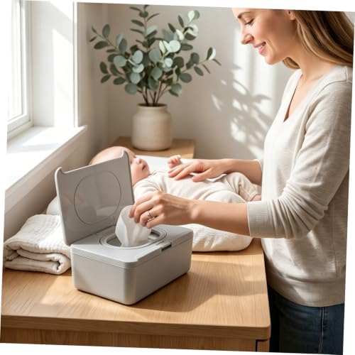 Toddmomy Refillable Wipe Holder and ’ High Chairs, Plastic Wet Wipes Dispenser with Sealing Design Lid and Onekey Toggle for Efficient Dispensing and Water Drip Catching — view 6