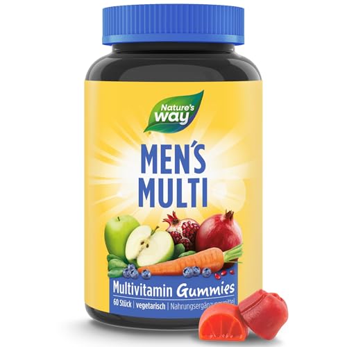Männer Multivitamin Gummies hochdosiert - A-Z Vitamine - Immunsystem stärken Erwachsene mit Vitamine D3 B6 B12 Zink Selen Folsäure - vegetarische Gummibärchen - 60 Stk