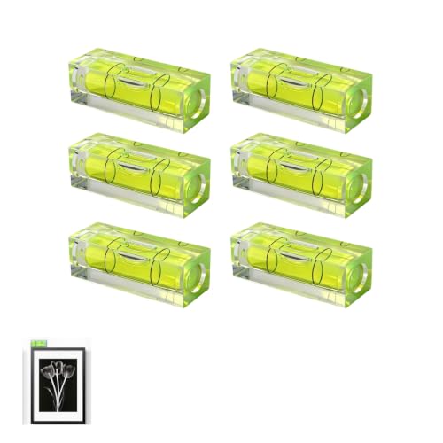 Image of Small Spirit Level,6 Pcs Mini Bubble Level Set Square Bubble Spirit Level String Line Levels Kit Acrylic Small Spirits Water Scales Layout Tools for Picture Hanging Shelf Levelling DIY Professional