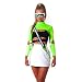 Velius Womens Sexy Mesh Fishnet Hollow Out Long Sleeve Crop Top Hooded Shirt (Small, Neon Green01)