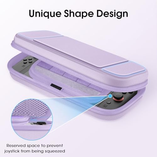 FINTIE Carrying Case for Nintendo Switch 2 (2025), Shockproof Hard Shell Switch 2 Case, Protective Cover Travel Bag with 19 Game Card & 2 Micro SD Card Slots & Inner Pocket, Lilac Purple — view 8