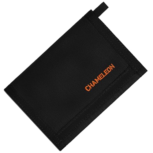 Chameleon Trifold Mens Nylon Wallet-Military Tactical Men Wallets- ID Card Holder - Canvas Thin Front Pocket Travel Wallet-Coin Zipper Pocket