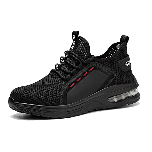 Rona Shoes Chaussures de Sécurité Baskets de Sécurité Chaussure de Travail Légère Confortable Femme Homme Luna Black EU 41 – vue 3