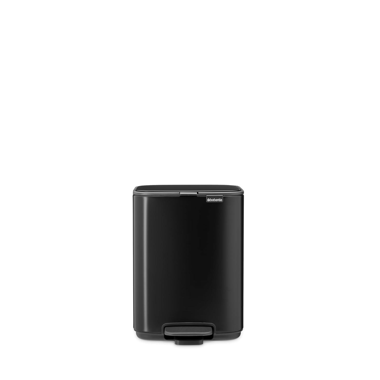 Brabantia Bo Treteimer 4 L (mattschwarz), platzsparender Mini Mülleimer mit Soft-Close-Funktion und leichtgä§ngigem Pedal, Badmülleimer mit herausnehmbarem Inneneimer, inklusive PerfectFit Müllbeuteln