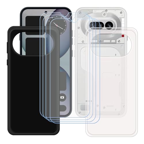 BMPNLSZ �K�p Nothing Phone 4A�p+[4�_�Z�b�g]HD�����K���X�V���J�Q���V�F��TPU�ی�o�b�N�V�F���ėp�u���b�N+�������V�F��-Nothing Phone 4A�p�X�N���C�u�h�~�ی�J�o�[(6,78")