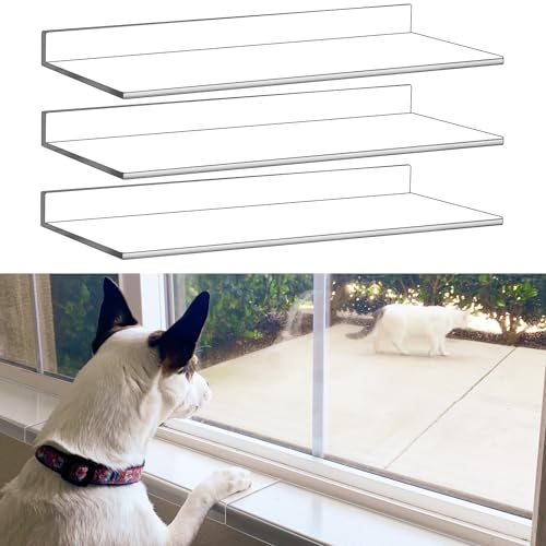 3 Pcs Window Sill Protector, Pet Window Guard,Transparent, Window Sill Cover, Protection from Dog and Cat Scratching Chewing Slobbering, Heavy Duty Scratch Shield